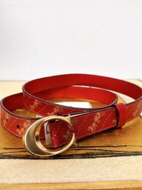 Coach C7121 Signature Buckle Belt With Horse And Carriage Print, 25 MM